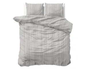 Set lenjerie de pat 240x220 cm, 100% bumbac, 3 piese, închidere cu capse, taupe - Img 2