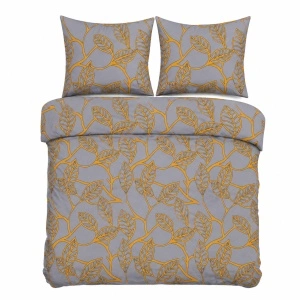 Set lenjerie pat Nateris satin 100% bumbac 220x200 cm, 3 piese, gri