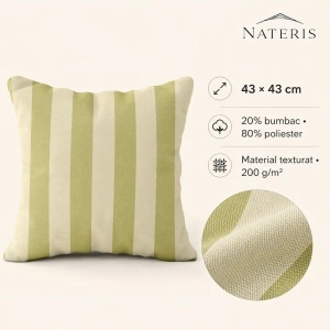 Față de pernă decorativă model cu dungi, 43x43 cm, verde/crem - Img 2