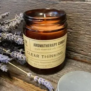 Lumânare aromaterapie Gândire Clară, ceară de soia, rozmarin, 200 g, ardere până la 40 ore