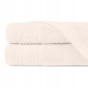 Set 2 prosoape baie Solano, 100% bumbac, 70x140 cm, 450 GSM, OEKO-TEX, crem