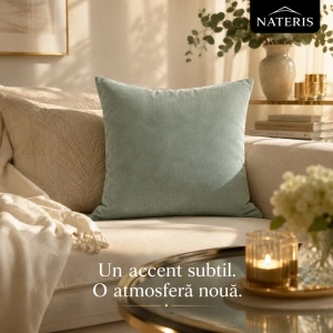 Față de pernă decorativă Nateris, poliester, 40x40 cm, verde deschis - Img 5