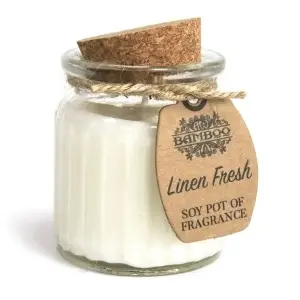 Lumânare parfumată Lenjerie Proaspătă, ceară naturală de soia, 120 g, ardere până la 20 ore