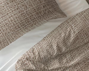 Set lenjerie de pat din bumbac 100%, 240 x 220 cm, set cu 2 fețe de pernă 60 x 70 cm, antiacarieni, antialergică, respirabilă, închidere cu capse, gri - Img 4
