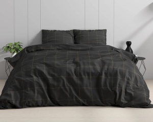 Set lenjerie de pat Dream Satin Anthracite Grey, husă pilotă 220x200 cm și 2 fețe de pernă 60x70 cm, 100% bumbac satinat, închidere tip hotel, gri antracit (Copy 1)