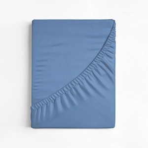 Cearșaf cu elastic pentru saltea și pat boxspring, 100% bumbac, husă de saltea antialergică și antiacarieni, material moale, respirabil și lavabil, 180 x 200 cm, albastru