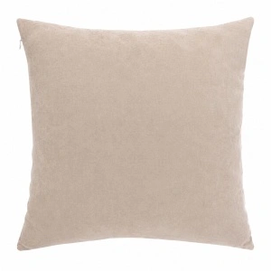 Față de pernă decorativă , 40x40 cm, textură suede, crem