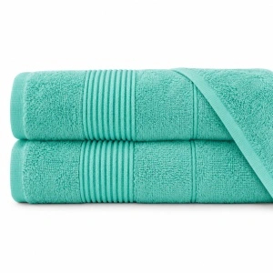 Set 2 prosoape baie Nateris Bamboo Moreno, 70x140 cm, 500 g/m², turcoaz