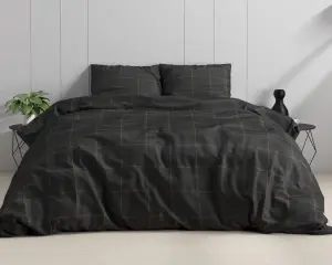 Set lenjerie de pat Dream Satin 240x220 cm, bumbac satinat, 3 piese, gri antracit