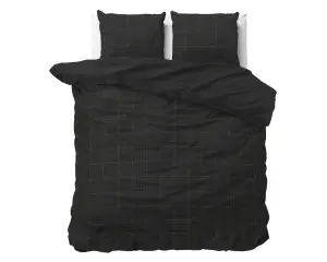 Set lenjerie de pat 200x220 cm, 100% bumbac satinat, 3 piese, gri antracit - Img 5