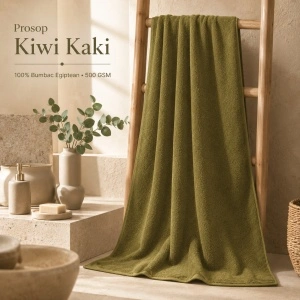 Prosop de baie Kiwi 70x140 cm, bumbac egiptean, OEKO-TEX®, kaki - Img 2