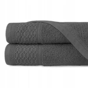 Set 2 prosoape baie Solano, 100% bumbac, 70x140 cm, 450 GSM, gri antracit