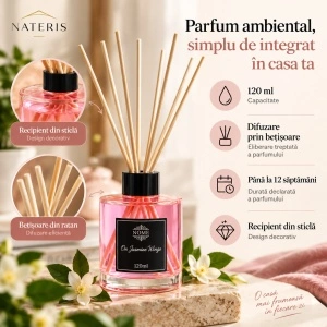 Difuzor parfumat On Jasmine Wings, iasomie, 120 ml, roz - Img 3