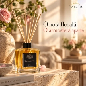Difuzor parfum Geraniu & Trandafir cu bețișoare, 200 ml - Img 6