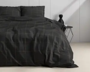Set lenjerie de pat Dream Satin 240x220 cm, bumbac satinat, 3 piese, gri antracit - Img 6