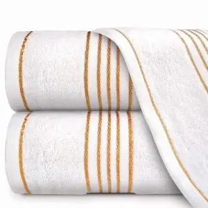 Set 2 prosoape baie Nateris Tiwano, bumbac, 70x140 cm, alb