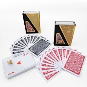 Carti de Joc 12/Set, din Plastic, Pachet Auriu - Img 2