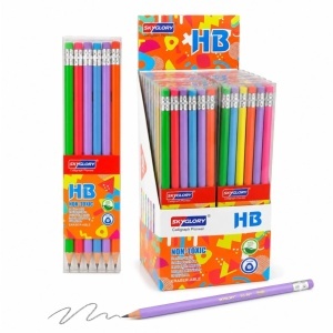 Creion Grafit 12 buc/set, cu Radiera, 12 Seturi/Tipla, Diferite Culori
