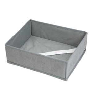 Cutie de depozitare din material textil - 30 x 26 x 10 cm - gri - Img 2