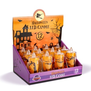 Decor cu lumânări LED de Halloween - Piatră funerară - LED portocaliu - 3 x LR1130 - 5 x 5 x 10 cm - Img 4
