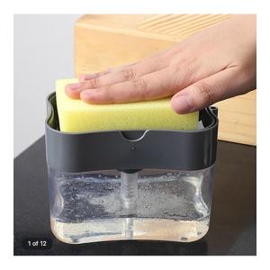 Dozator de detergent de vase cu suport pentru burete, cu apăsare