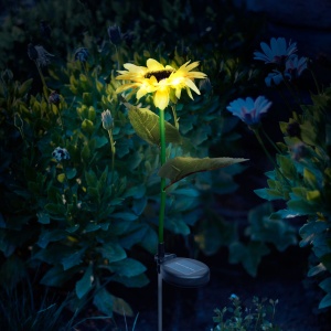 Floare solară floarea-soarelui cu țăruș - 75 cm - 8 LED-uri alb cald