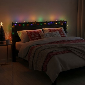Ghirlandă luminoasă – 5 m – multicolor – 100 LED – 220–240 V – 6 W – cablu verde - Img 2