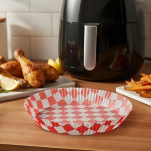Hârtie de copt pentru Air fryer - pentru gătit fără ulei - carouri, rotund - 20 cm - 50 bucăți / pac