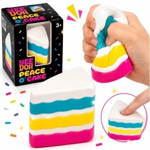 Jucărie Squishy Felie de Tort, 7.5×5×4.5cm Antistres, Super Moale și Elastică, Model Peace O' Cake, Diferite Culori