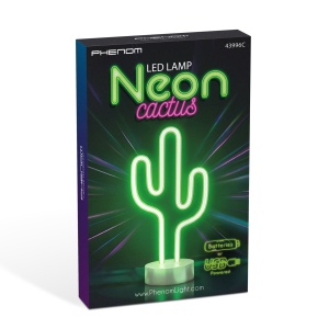 Lampă cu neon LED - cactus verde - 3 x AA + USB - 18,5 x 8,5 x 28 cm - Img 2