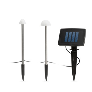 Lampă solară LED - 12 mini ciuperci - alb cald - 28,5 cm x 4 m
