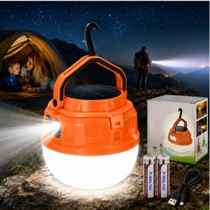 Lampa Solara LED 12x12cm Portabila cu 2 Moduri de Lumina, Incarcare USB