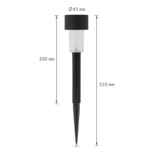 Lampă solară LED de exterior - 190 x 45 mm - plastic - neagră - Img 4