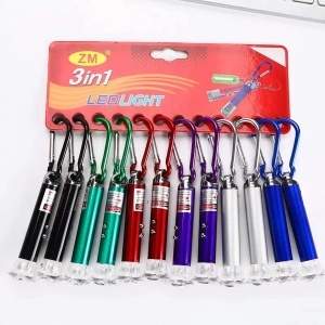 Laser Led Rosu si Lanterna 3in1, 7cm, 12/set