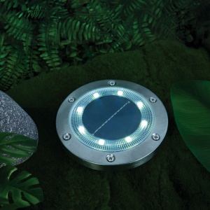 LED-uri înjunghiere / perete lampă solară - circulară - LED SMD - alb rece - 12 cm