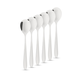 Lingură de cafea din oțel inoxidabil / lingură de desert - 137 x 30 mm - 6 bucăți / pachet