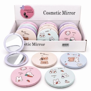 Oglindă Cosmetică 12/set, Rotundă 6cm, Modele cu Desene Drăguțe, Compactă și Portabilă