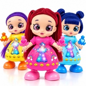 Papusa Muzicală K-Pop Dancing Girl 22.5cm, cu Lumini LED, Muzică, Dans și Mișcare Automata, Diferite Modele - Img 3
