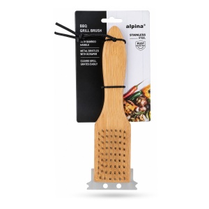 Perie pentru curățarea grătarului – cu mâner din lemn – 23 × 6,5 × 3 cm