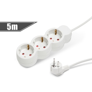 Prelungitor cu 3 prize - 250V - 10/16A - 5m