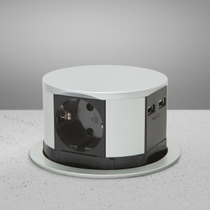 Priză încorporabilă ascunsă 3 prize + 2 x USB-A + Type-C - Img 3