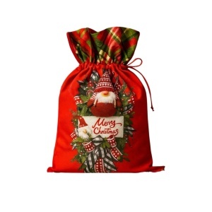 Săculeț de Crăciun 40x28cm, din Material Textil cu Șnur - Img 3