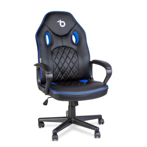 Scaun gamer cu cotiere - negru / albastru - 71 x 53 cm / 53 x 47 cm