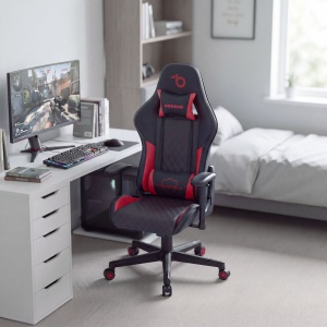 Scaun gaming TitanForce cu perne - negru/roșu - 122 x 65 x 53 cm - Img 3