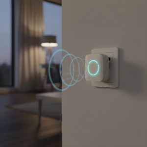Sonerie wireless digitală fără baterie - Kinetic - 2 unități interioare - albă - LED albastru - Img 2