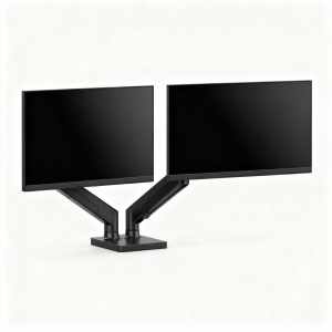 Suport pentru monitor și televizor - cu braț dublu, telescopic - cu fixare pe blat - 45 cm, 32" - Img 2