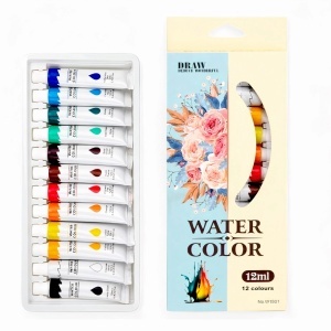 Tempera Acuarele la Tub pe Baza de Apa 12ml, Diferite Culori 12/set