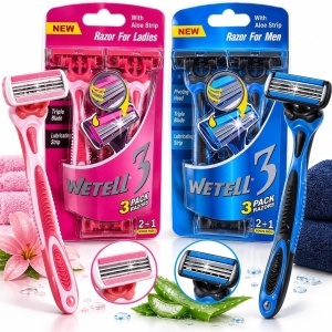 Aparate de Ras 3 Buc/Set, 3 Lame, Banda Lubrifianta cu Aloe Vera, pentru Femei si Barbati