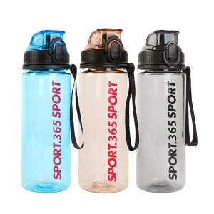 Bidon sport din plastic transparent - 600 ml - disponibil în 3 culori - Img 2