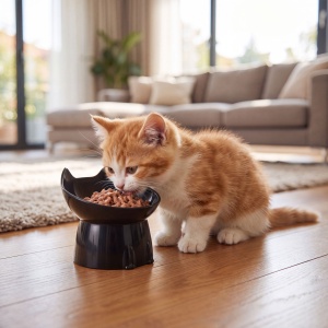 Bol pentru animale de companie cu suport înălțat – mentă, gri, negru - Img 3
